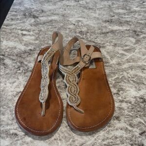 Steve Madden Tan Embellished Sandals
